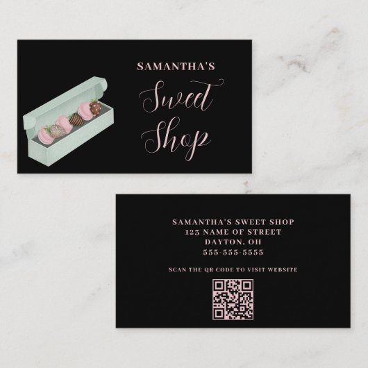 Sweet Shop QR Code Carte de visite (Devant / Derrière)