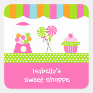 Sweet Shoppe Birthday Party Favor Stickers kinder