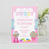 Sweet Shoppe Birthday Uitnodiging (Staand voorkant)