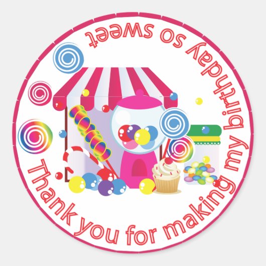 Sweet Shoppe Ronde Sticker (Voorkant)