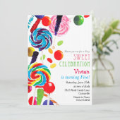 Sweet Shoppe Shop Candyland Invitation d'anniversa (Debout devant)
