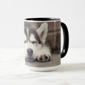 Sweet Siberian Husky Puppy Slapeping Mok (Voorkant rechts)