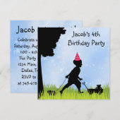 Sweet Silhouette Boys 4e verjaardag Kaart (Voorkant / Achterkant)