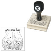 Sweet Simple Line Art Flowers Meadow CUSTOM Rubberstempel (Gestempeld)