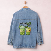 Sweet Sips Kawaii Bubble Tea Duo Denim Jacket (Hangar)