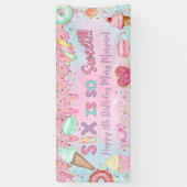 Sweet Six fille 6e anniversaire bannière / fond de (Vertical)