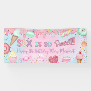 Sweet Six fille 6e anniversaire bannière / fond de