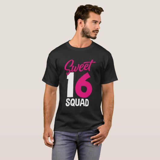 Sweet Sixn Squad Ouders 16e Sweet 16 T-shirt (Voorkant volledig)
