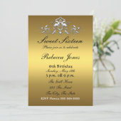 Sweet sixteen 16 Gold Invitation (Debout devant)