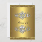 Sweet sixteen 16 Gold Invitation (Dos)
