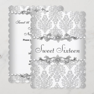 Sweet Sixteen 16-jarige verjaardag White Pearl 3 Kaart