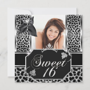 Sweet Sixteen 16 Leopard Birthday Party Foto Kaart