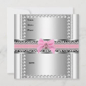 Sweet Sixteen 16-roze luis Silver Pearl Leopard Kaart (Achterkant)