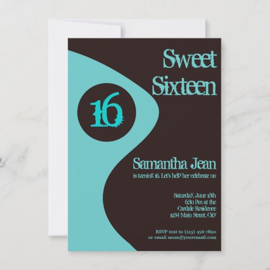 sweet sixteen 16e anniversaire Invitations (Devant)