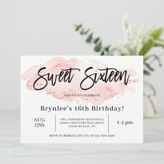 Sweet Sixteen 16e verjaardag Kaart (Staand voorkant)