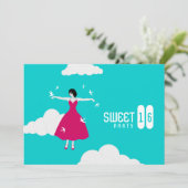 Sweet sixteen Anniversaire invitation (Debout devant)