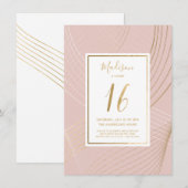 Sweet sixteen Anniversaire Invitation - Moderne, R (Devant / Derrière)
