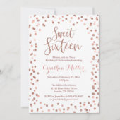 Sweet sixteen Anniversaire Invitation Rose Or (Devant)