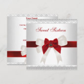 Sweet sixteen Anniversaire Invitation Rouge Blanc  (Devant / Derrière)