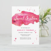 Sweet sixteen anniversaire Invitation | splash ros (Debout devant)