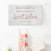 Sweet sixteen bannière Marbre Rose or (En situation)