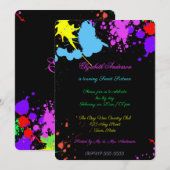 Sweet sixteen, Bat mitzvah, Neon Glow Invitation (Devant / Derrière)