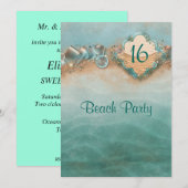 Sweet sixteen, Beach Party Invitation (Devant / Derrière)