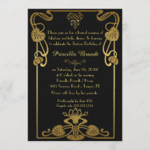 Sweet Sixteen Birthday, Gatsby-stijl, zwart & goud