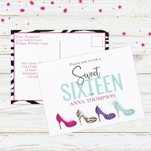 Sweet Sixteen Birthday Girl Shoes Briefkaart