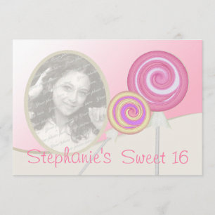 Sweet Sixteen Birthday Lollipop Kaart