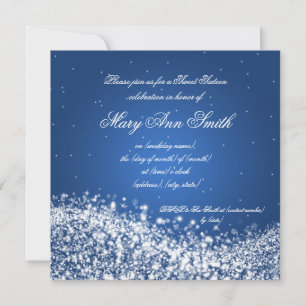 Sweet Sixteen Birthday Party Sparging Wave Blue Kaart