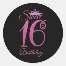 Sweet Sixteen Birthday Ronde Sticker