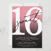 Sweet Sixteen Black Pink 16e verjaardag Kaart (Voorkant)
