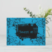 Sweet sixteen bleu Invitation Invitation bleu (Debout devant)