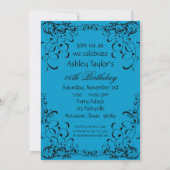 Sweet sixteen bleu Invitation Invitation bleu (Dos)