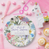 Sweet Sixteen bloementuin Papier Bord (Feest)