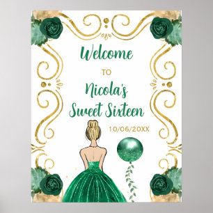 Sweet Sixteen Blonde Princess Green Welkom Poster