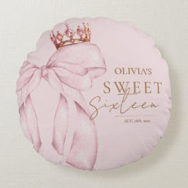 Sweet Sixteen Blush Pink Cute Rond Kussen