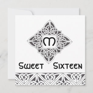 Sweet sixteen Celtic Style Invitation Card-Cust.
