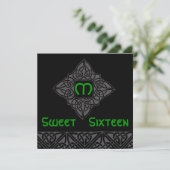 Sweet sixteen Celtic Style Invitation Card-Cust. (Debout devant)