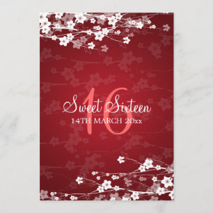 Sweet Sixteen Cherry Blossom Red Kaart