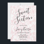 Sweet sixteen chinois rose Invitation d'anniversai<br><div class="desc">Cette invitation élégante et élégante d'Invitations Sweet sixteen d'anniversaire présente de magnifiques fleurs sauvages d'aquarelle bleu et blush peints à la main,  disposés comme un joli bouquet et élégant script de calligraphie qui est parfait pour le printemps,  l'été,  ou mariage de automne.</div>