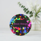 Sweet sixteen, Coloré, Peinture néon, Invitation (Debout devant)