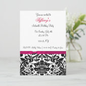 sweet sixteen damassé rose Invitation (Debout devant)