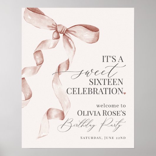 Sweet sixteen de Bow beige Affiche de bienvenue d' (Devant)