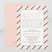 Sweet sixteen DE FLIRTY STRIPES | INVITATION D'ANN (Devant / Derrière)