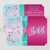 Sweet sixteen de Invitation Floral d'Aqua (Devant / Derrière)