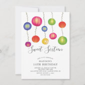 Sweet sixteen de lanterne papier Invitation d'anni (Devant)