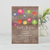 Sweet sixteen de lanterne papier Invitation d'anni (Debout devant)