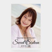 Sweet sixteen de script noir élégant photo (Recto)